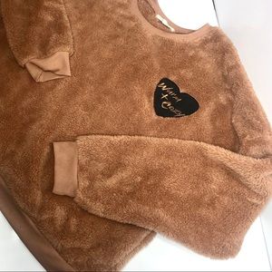 Soft teddy sweater tan 2XL